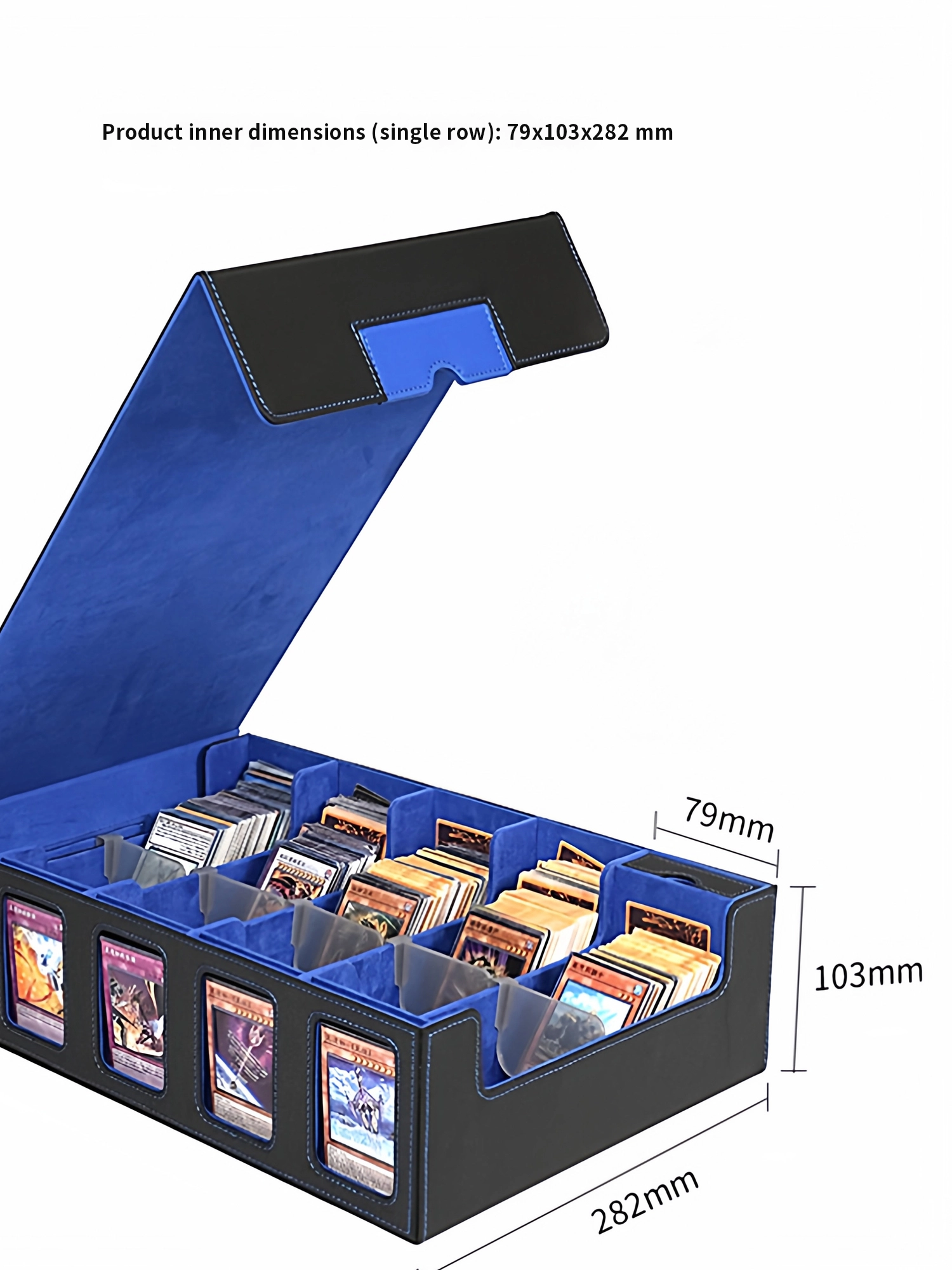 Storage - Mehrfach unterteilte PU-Leder TCG-Kartenaufbewahrungsbox mit Sichtfenster,