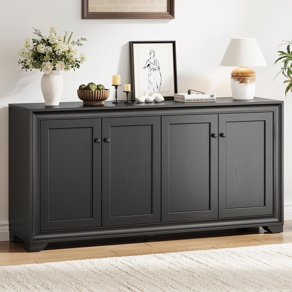 Storage - 60-Zoll-Buet-Schrank mit Stauraum, 4-türiges Sideboard, Buet-Schrank