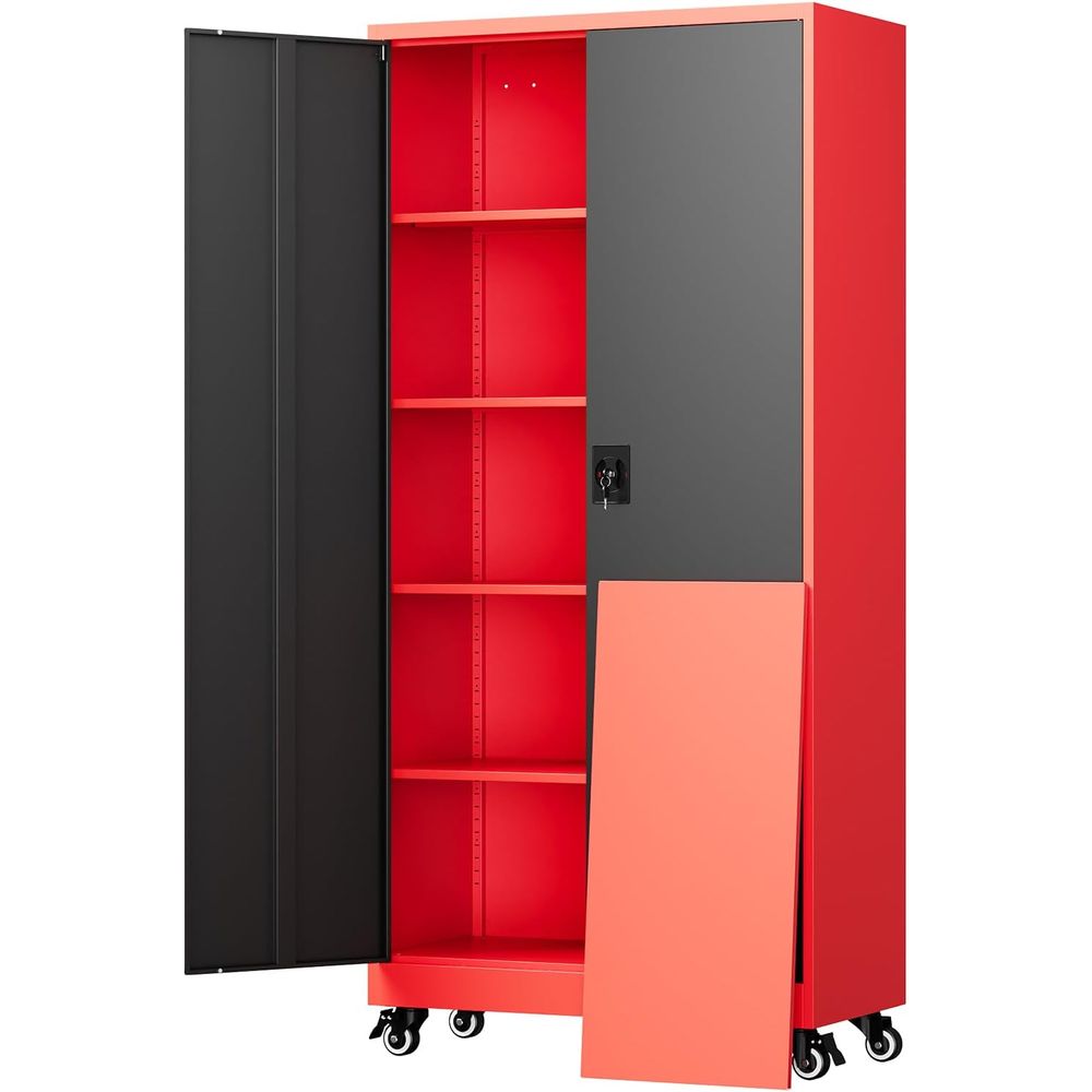 Storage - Metall-Garagenschrank mit Schloss und verstellbaren Regalen