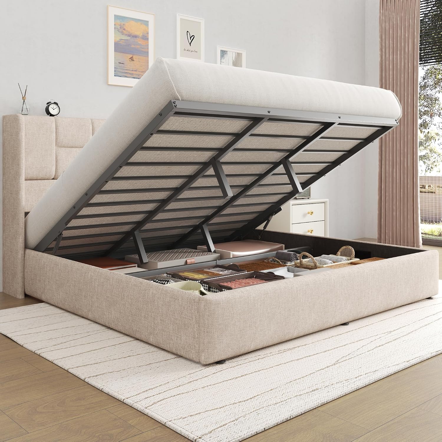 King-Bettgestell mit hydraulis – Gas Lift Storage Bed Hydraulic Bewertung und Preis