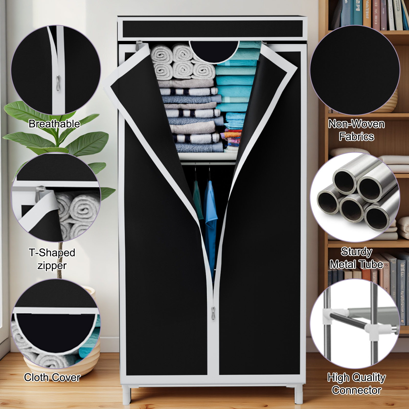 Tragbarer Stoff-Kleiderschrank – Wardrobe Closet Portable Fabric Cover Bewertung und Preis