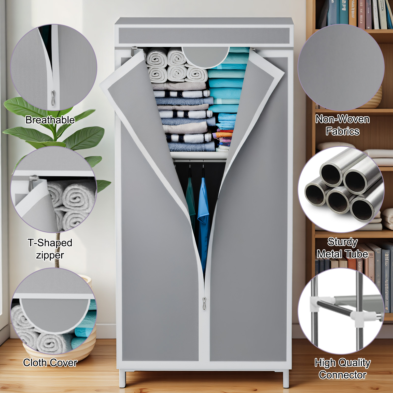 Tragbarer Stoff-Kleiderschrank – Wardrobe Closet Portable Fabric Cover Bewertung und Preis