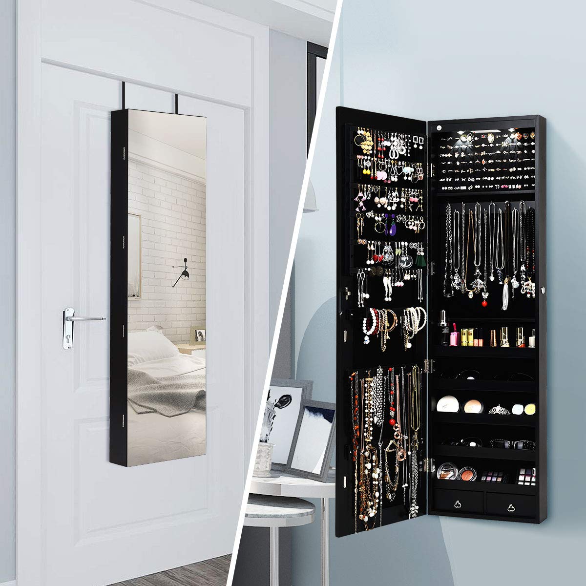 Wand- oder Türmontierter Schmu – Full Length Mirror Jewelry Armoire Bewertung und Preis