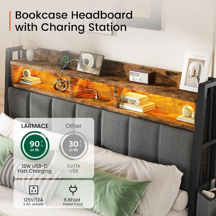 Bettgestell in Kingsize mit 2  – King Size Bed Frame With Storage Drawers Bewertung und Preis