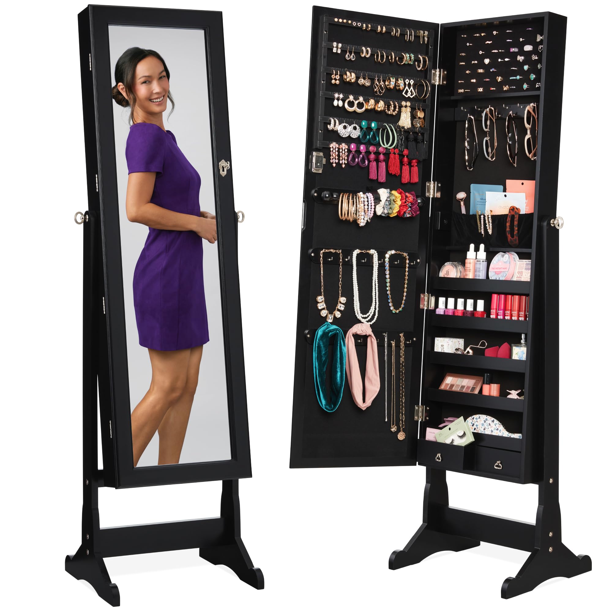 Freistehender Schmuckschrank,  – Full Length Mirror Jewelry Armoire Bewertung und Preis