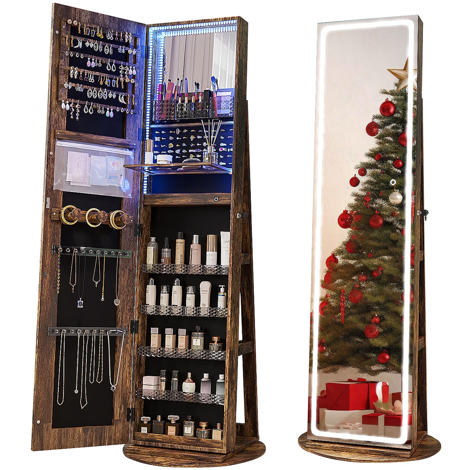 Schwenkbarer LED-Schmuckschran – Full Length Mirror Jewelry Armoire Bewertung und Preis