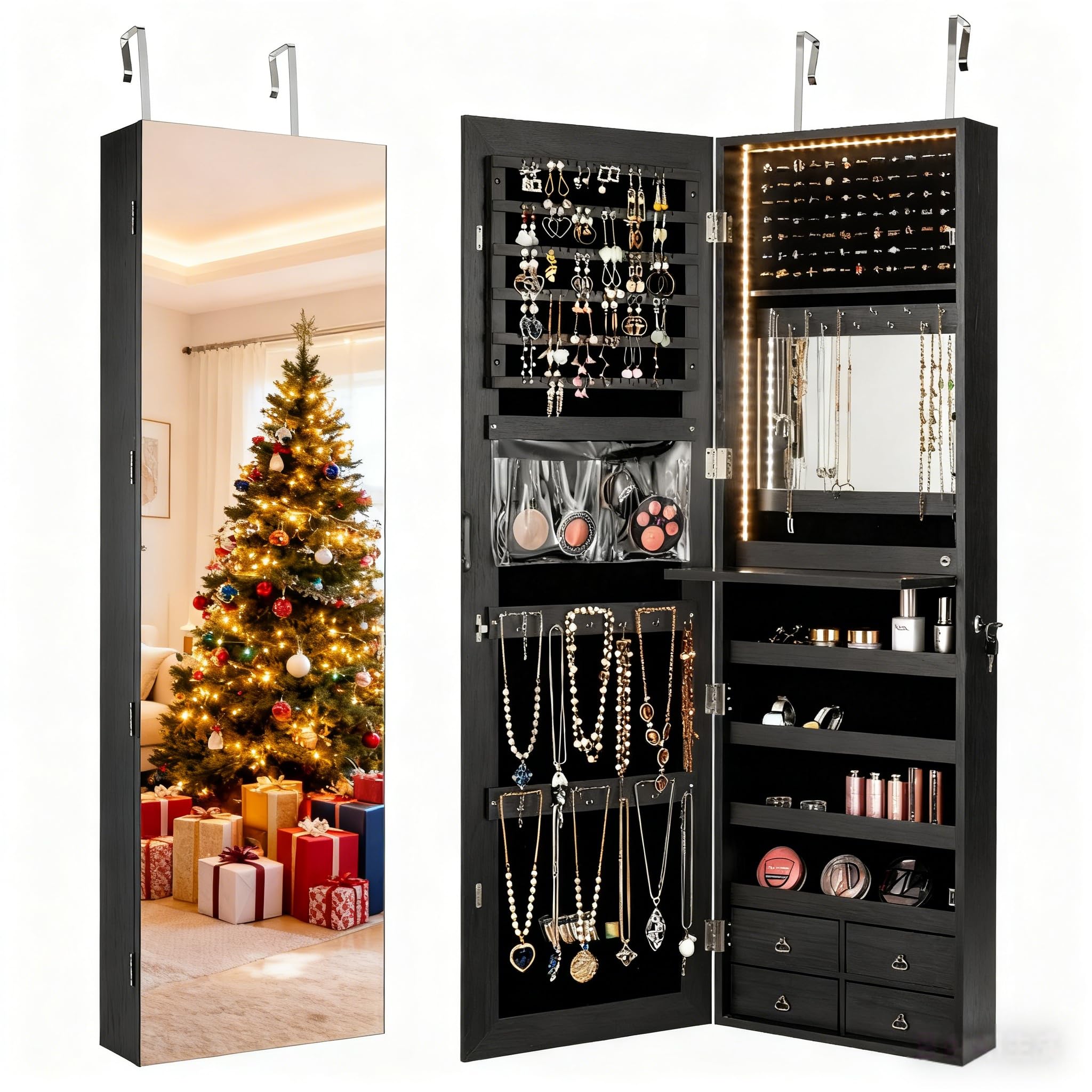 47-Zoll-LED-Schmuckschrank, Sp – Full Length Mirror Jewelry Armoire Bewertung und Preis
