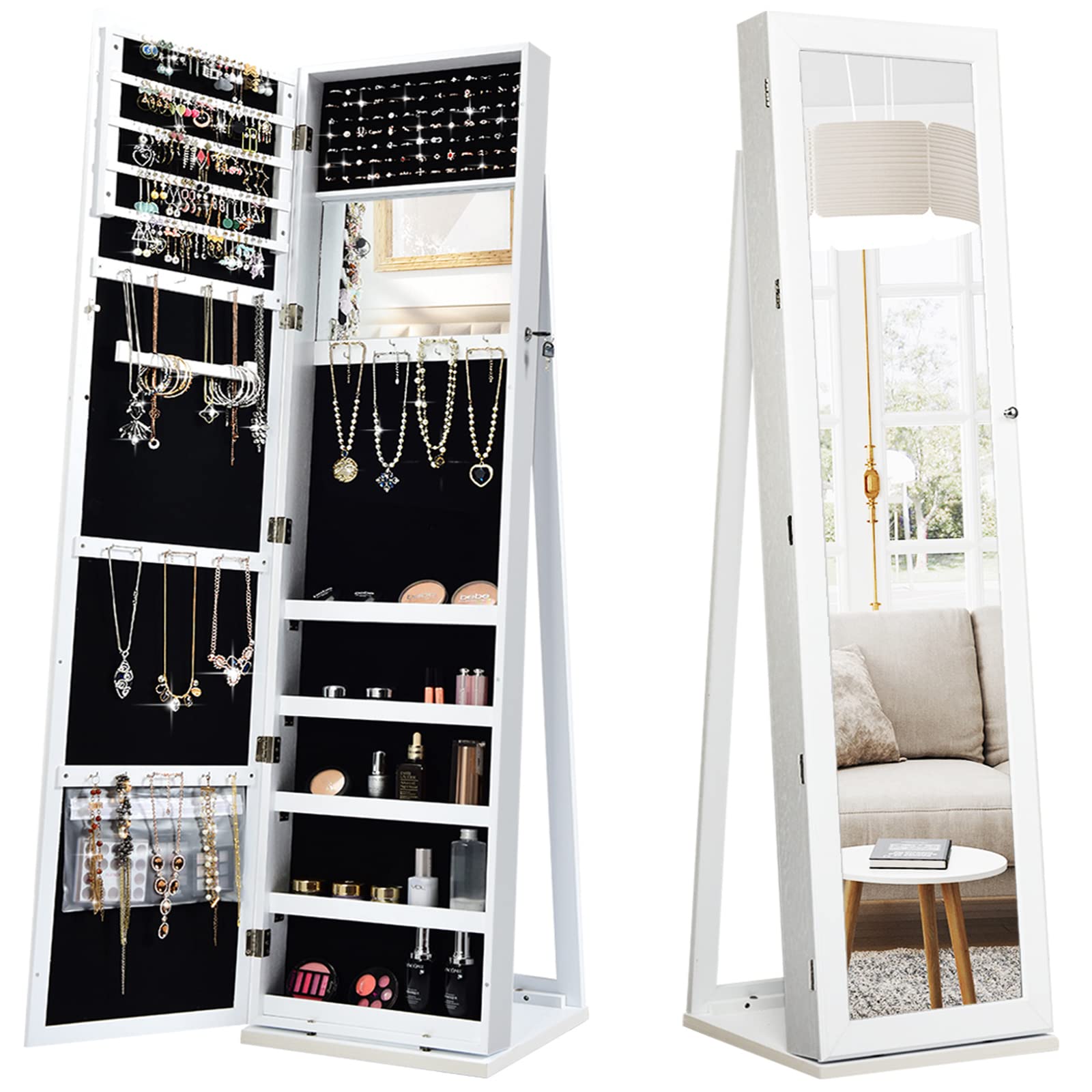 Stehender Schmuckschrank mit G – Full Length Mirror Jewelry Armoire Bewertung und Preis