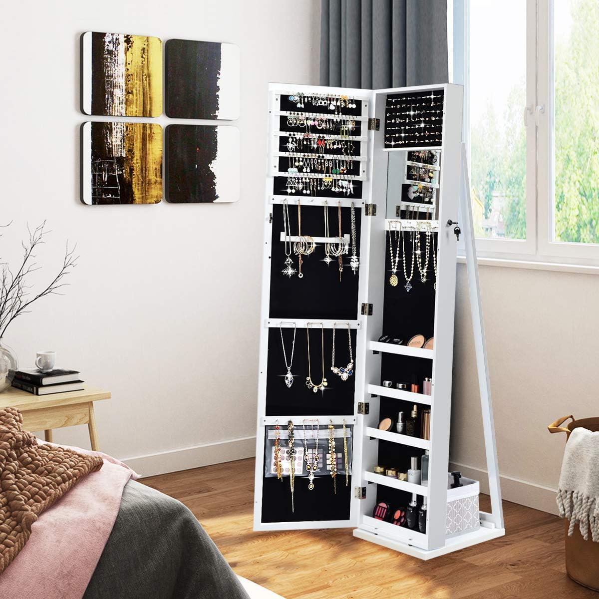 Stehender Schmuckschrank mit G – Full Length Mirror Jewelry Armoire Bewertung und Preis